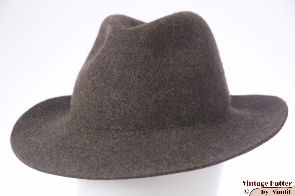 Vintage Outdoor hoed Alpin Sporthut grijzig bruin wolvilt 56, Hoed, Ophalen of Verzenden, 57 cm (M, 7⅛ inch) of minder, Alpin Sporthut