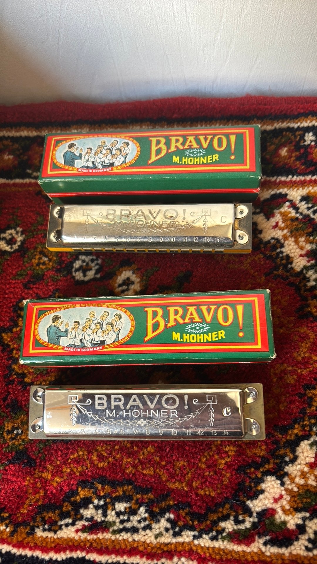 mondharmonica 2 stuks, Ophalen of Verzenden, Gebruikt, C-mondharmonica, Met koffer of doosje