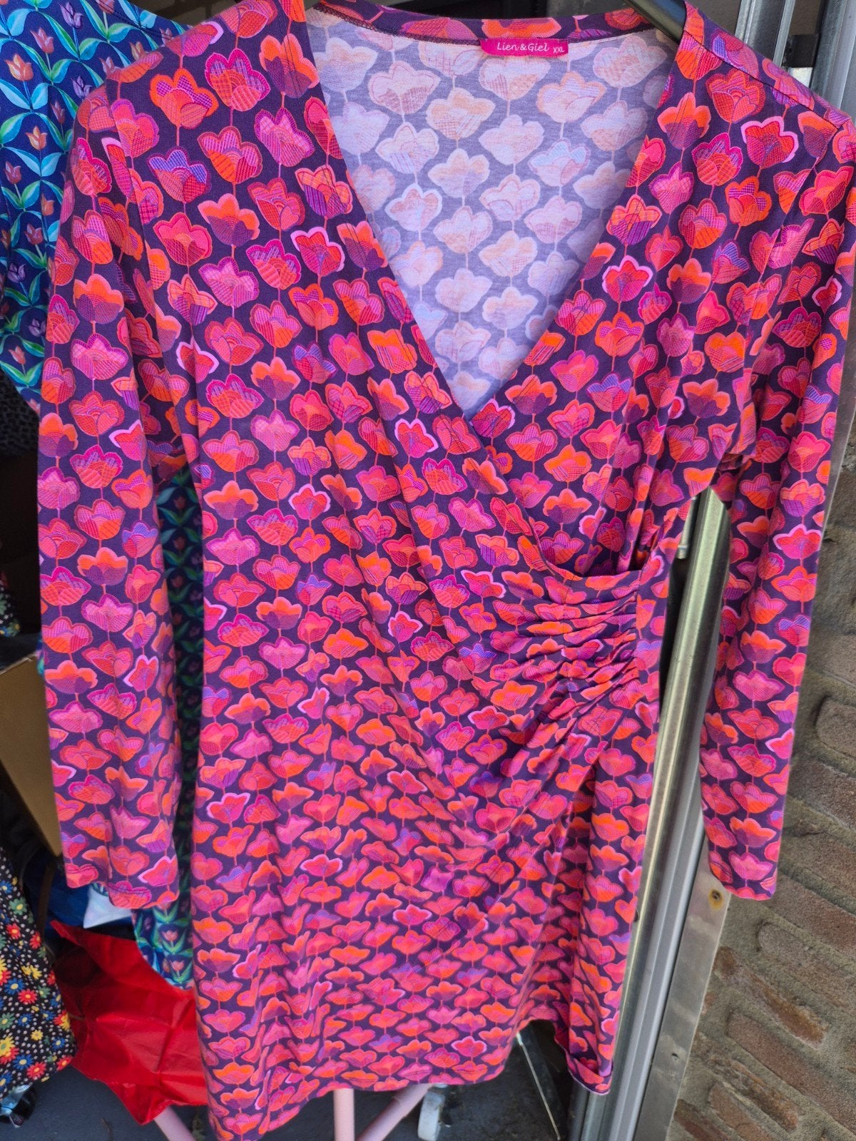 Lien & Giel Jurk XXL - Bloemenprint, organisch xxl, Meerkleurig, Maat 46/48 (XL) of groter, Ophalen of Verzenden, Zo goed als nieuw