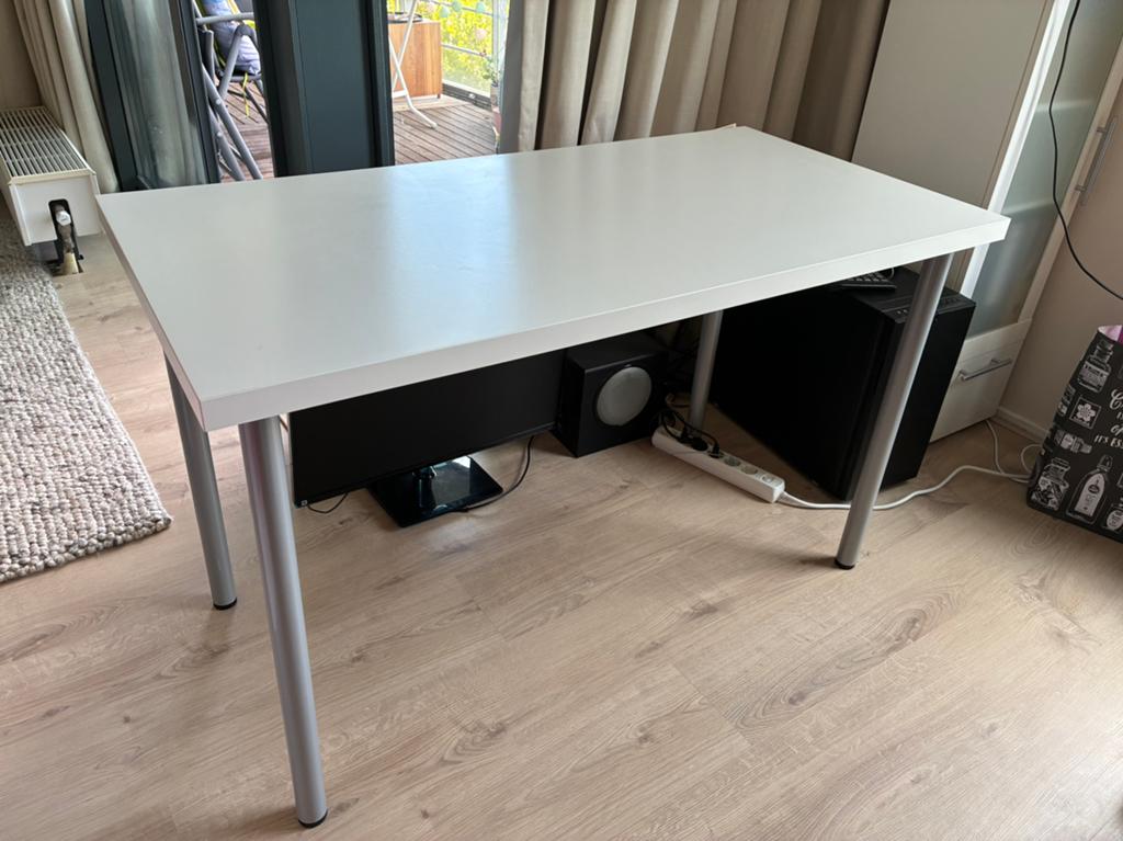 IKEA Linmon/Adils Bureau 60x120 x 70 cm, Ophalen, Demontabel, Gebruikt, Spaanplaat of MDF