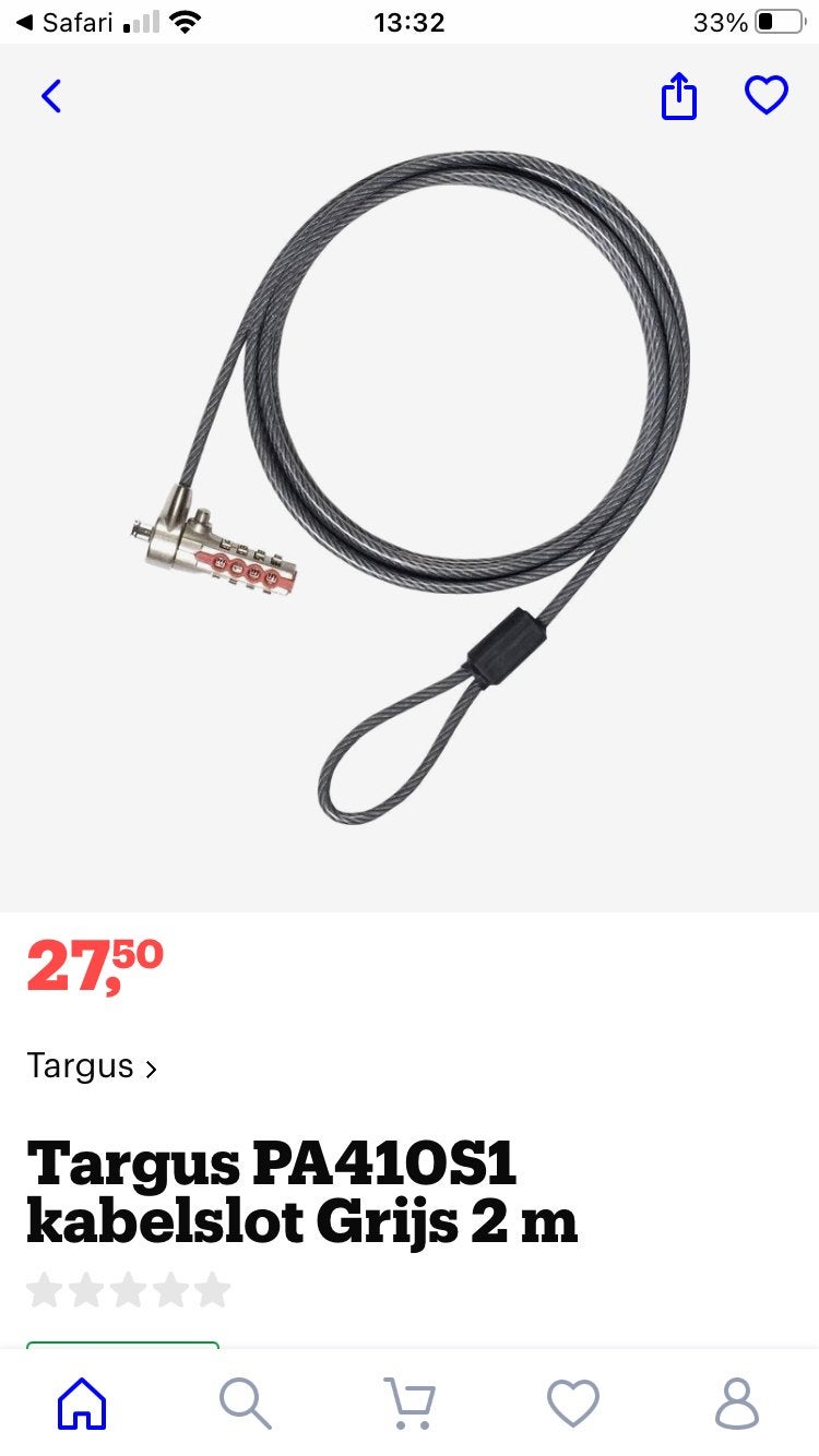 Kabelslot Targus computerslot laptop locker, Ophalen of Verzenden, Zo goed als nieuw