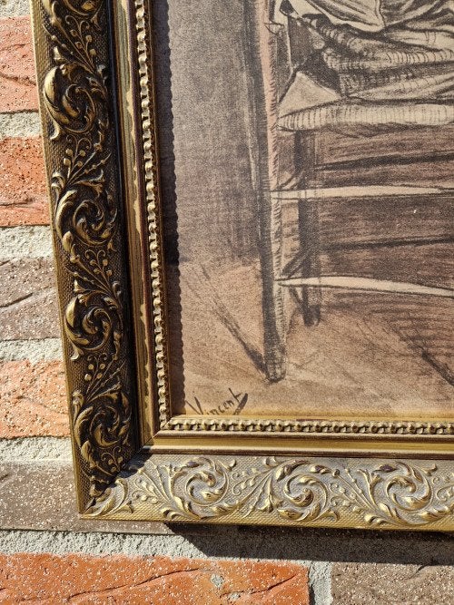 prent van gogh in vintage messing lijst, Ophalen of Verzenden, 'T Olde Gre-j, Info@toldegrej.nl, Endepoelstraat 20f Didam