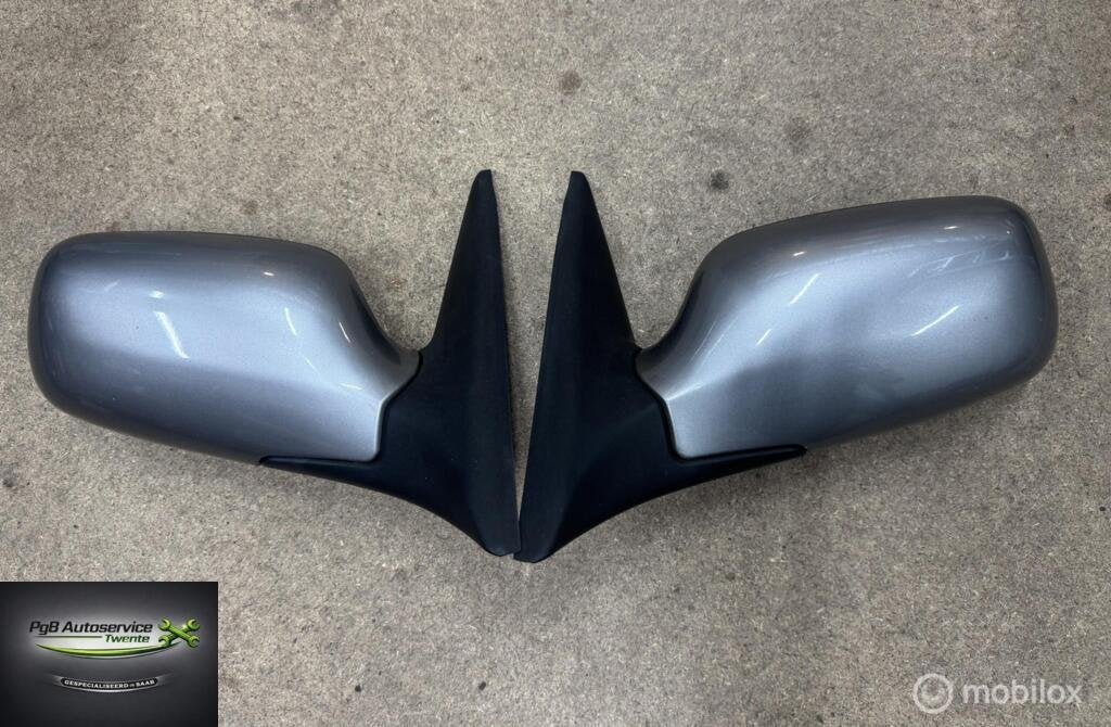 Saab 9-3 1998-2003 cabrio Zijspiegel set grijs steelgrey, Auto-onderdelen, Spiegels, Gebruikt, Ophalen of Verzenden, Saab, Saab