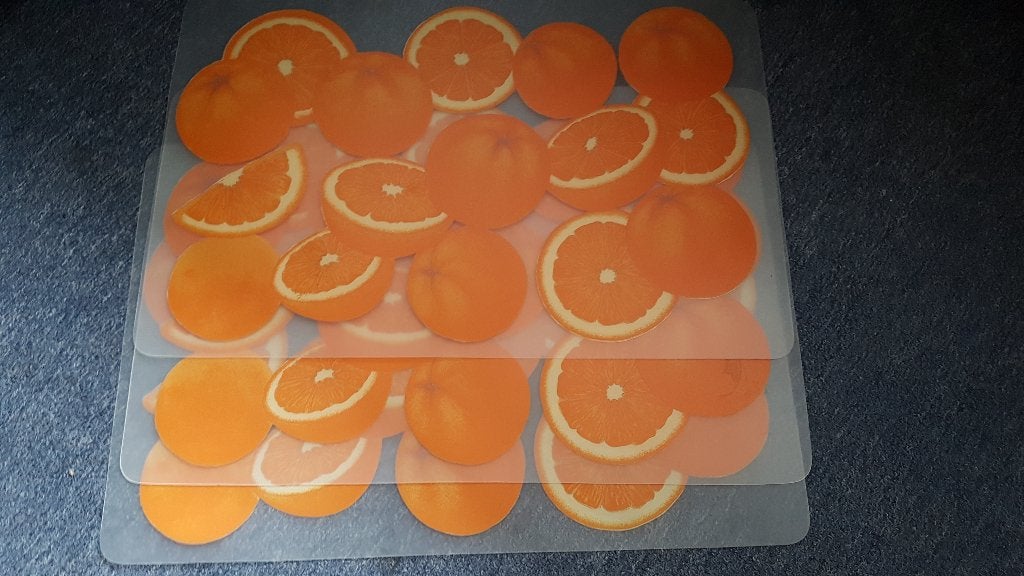 3 nieuwe sinaasappelen placemats, Ophalen, Nieuw