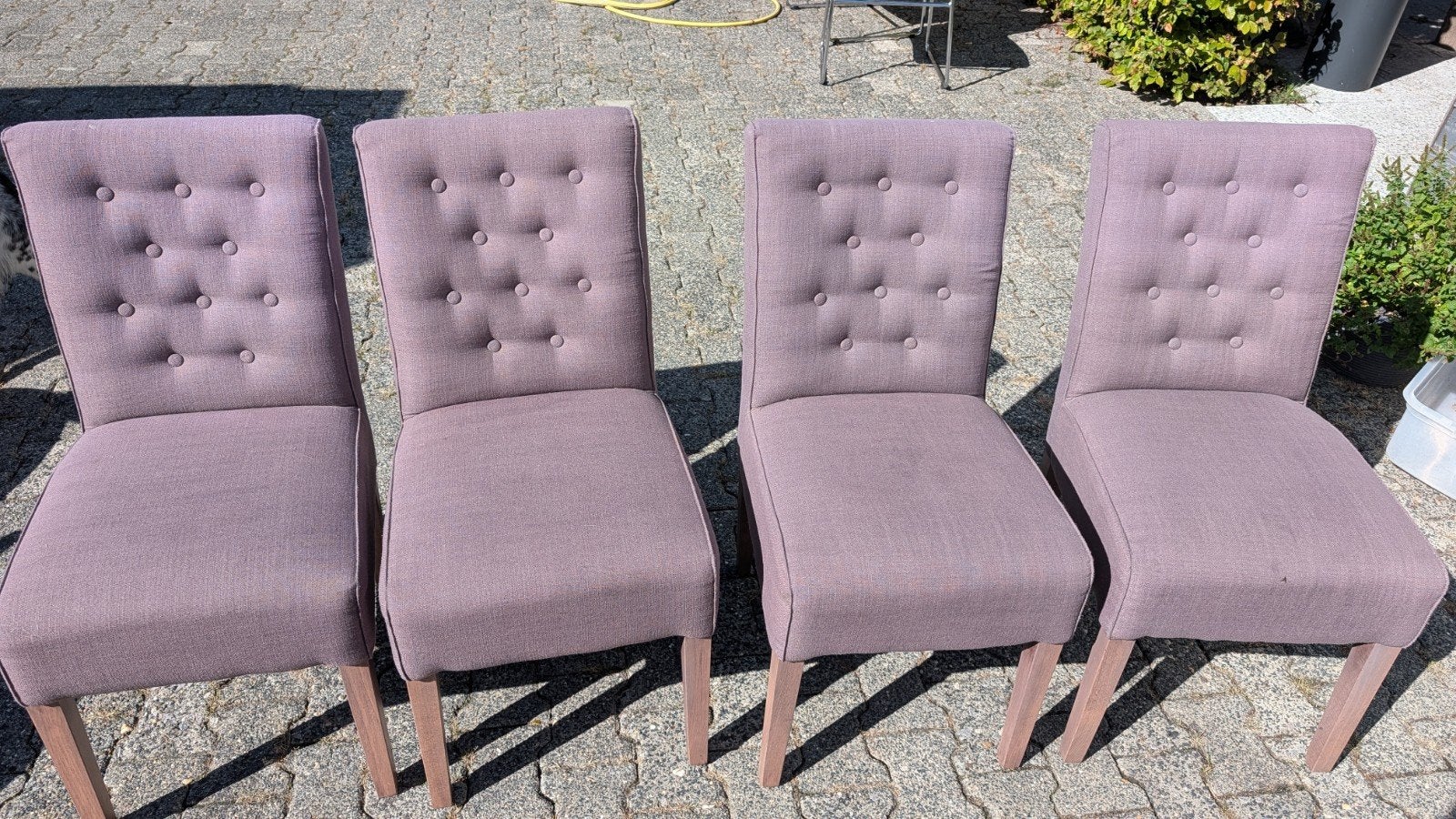 Set van 4 landelijke eetkamerstoelen met knoopdetails, Ophalen, Gebruikt, Overige kleuren, Vier