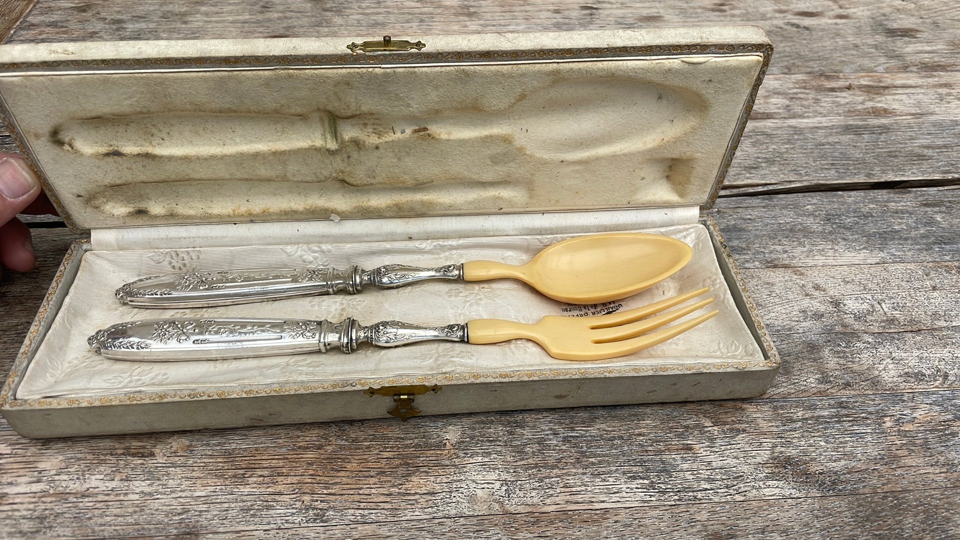 Te koop silveren sallade bestek, Ophalen of Verzenden, Zilver