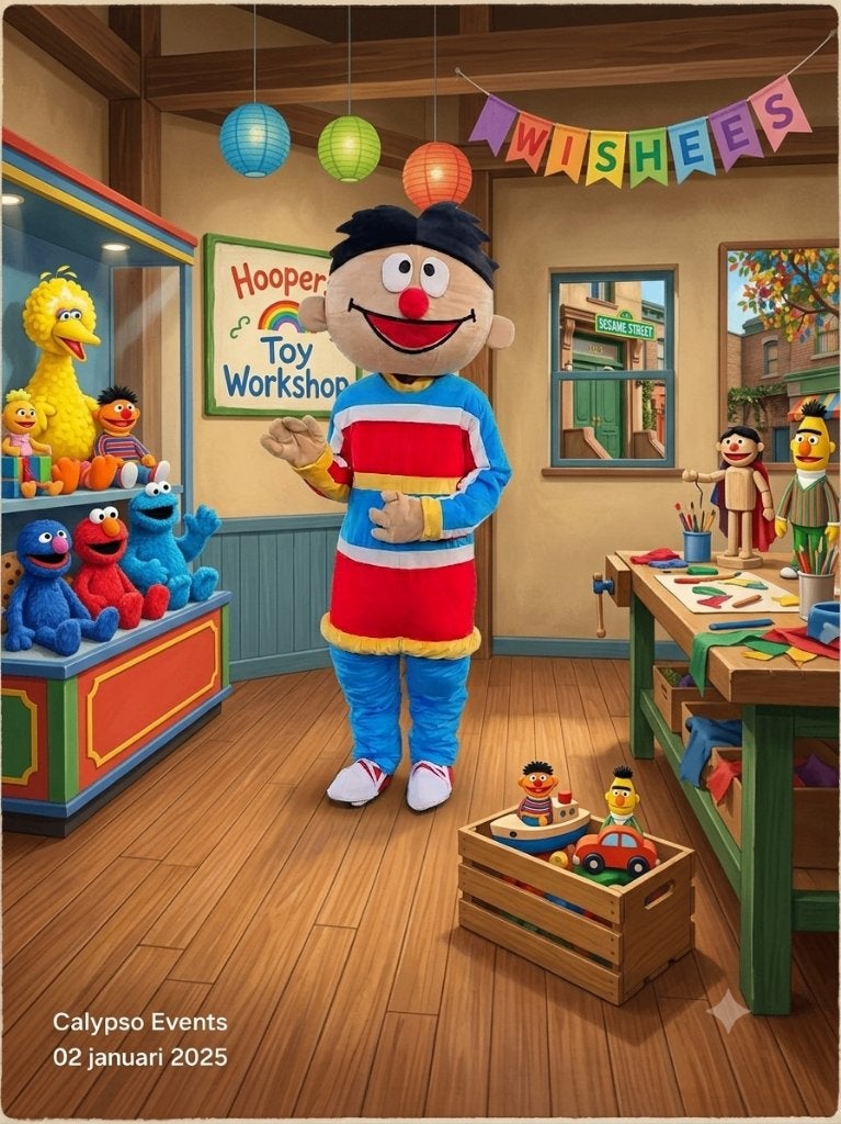 Mascotte Ernie, Ophalen of Verzenden, Zo goed als nieuw, Verjaardag
