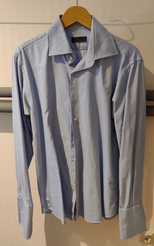 Overhemd Suit Supply maat 39 blauw, Ophalen, Blauw, Halswijdte 39/40 (M), Suit Supply