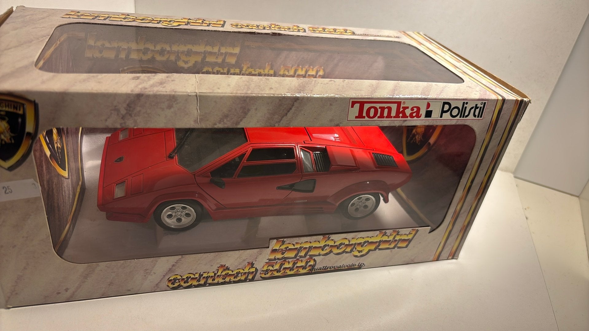 Lamborghini countach 5000 red polistil 1.16, Hobby en Vrije tijd, Overige merken, Ophalen of Verzenden, A, A
