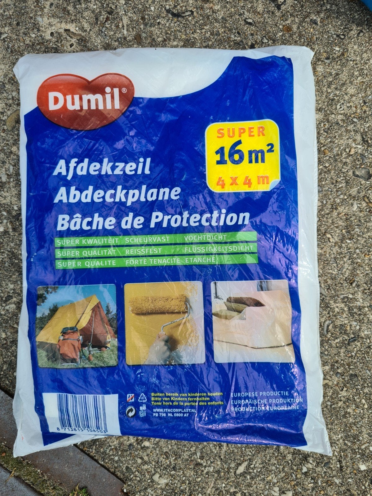 Dumil Afdekzeil 16m² (4x4m) - Super Kwaliteit, Ophalen of Verzenden, Nieuw, 15 m² of meer, Zeil
