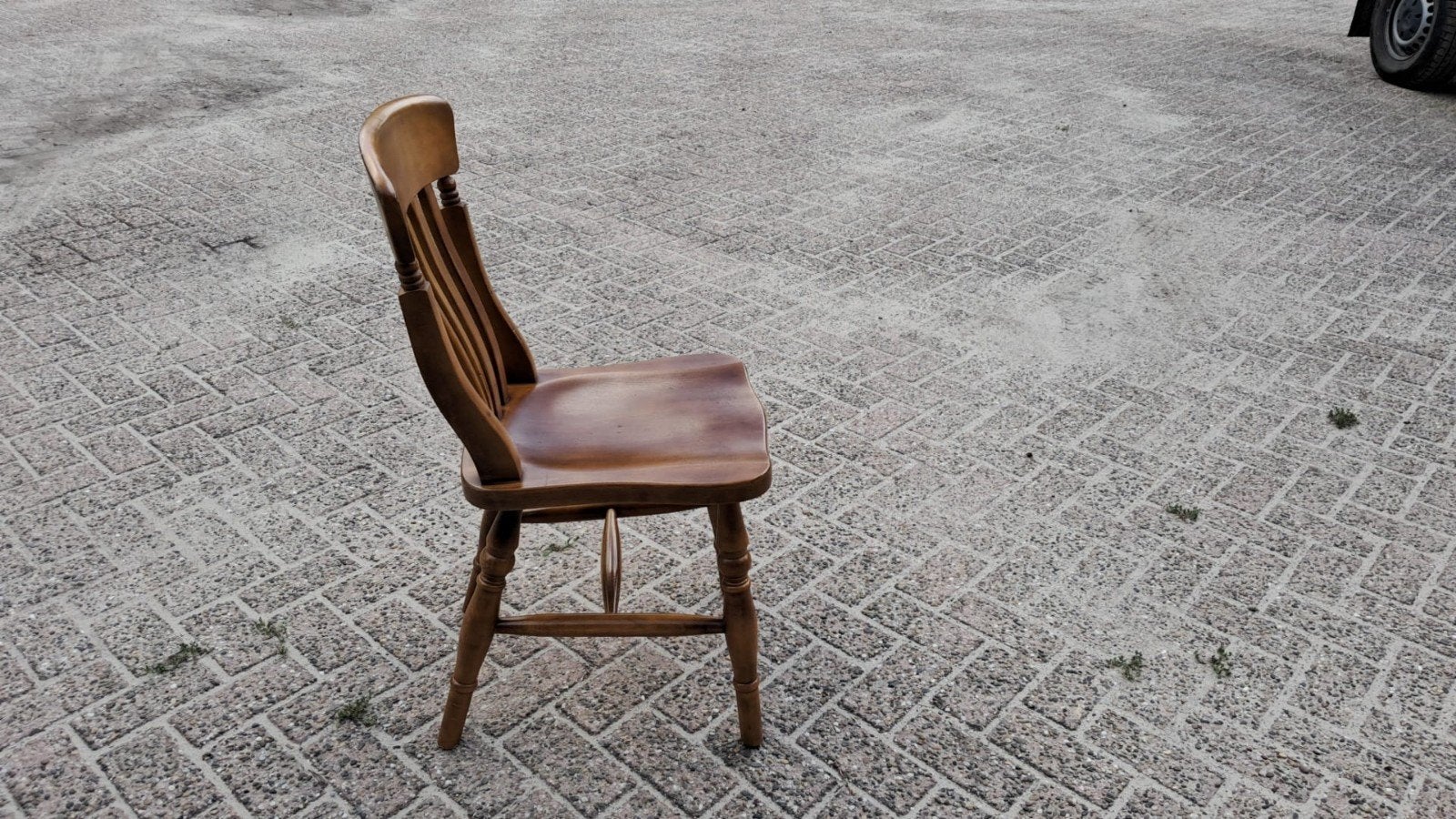 Klassieke houten grenen eetkamerstoel, Ophalen