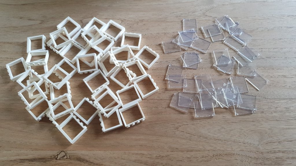 Partij J181=40x Nieuwe Lego ramen met glas, Lego, Lego, Lego, Nieuw