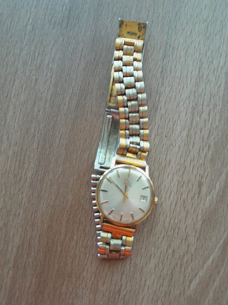 Herenhorloge (Goud), Overige merken, Staal, Gebruikt, Polshorloge