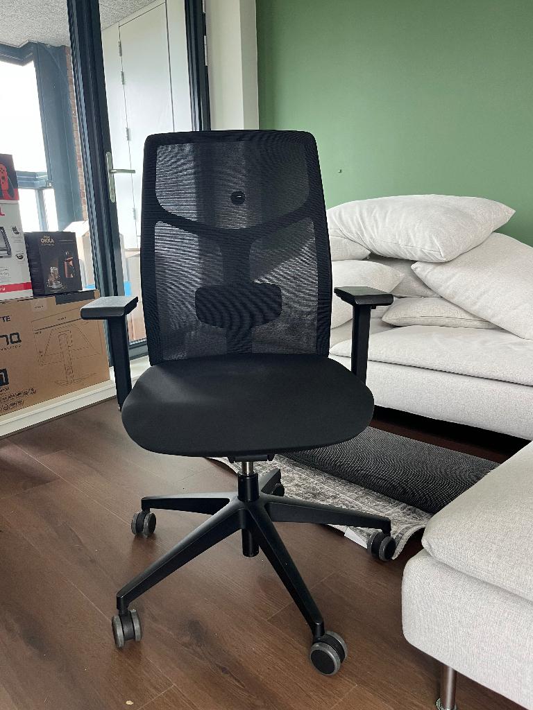 Ergonomische Bureaustoel, Huis en Inrichting, Bureaustoelen, Ophalen, Zwart, Zo goed als nieuw, Bureaustoel