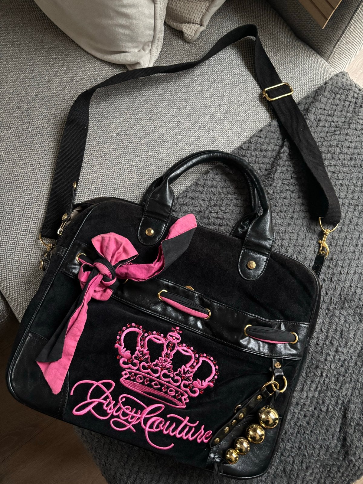 Juicy Couture Laptoptas Zwart met Roze Details, Ophalen of Verzenden, Gebruikt, Zwart, Overige typen