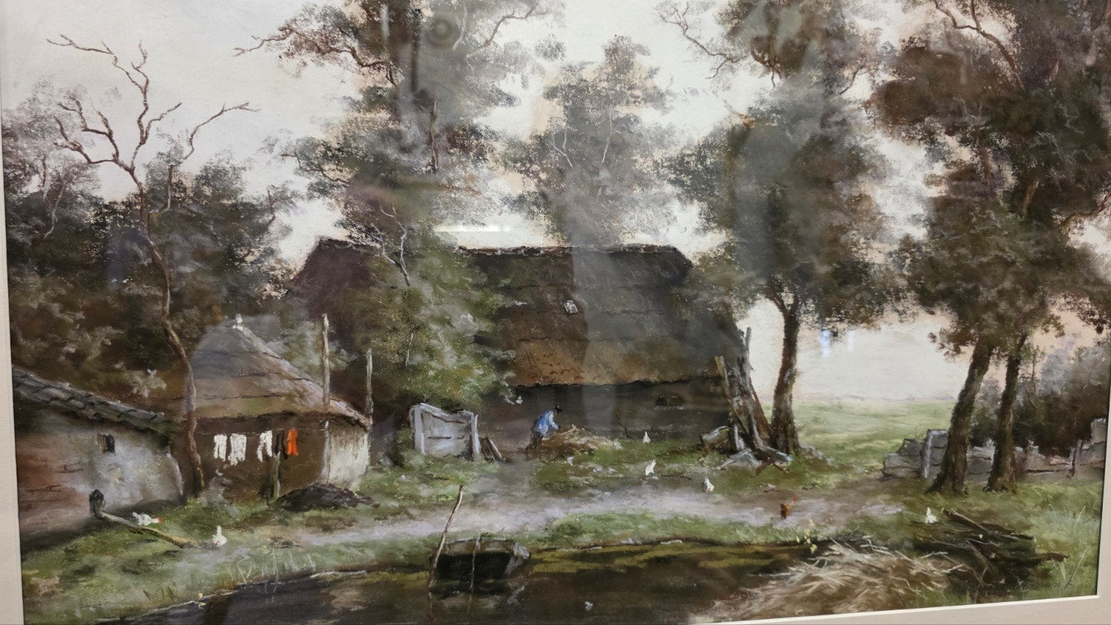 grote antieke aquarel H.J Duiveman, Ophalen