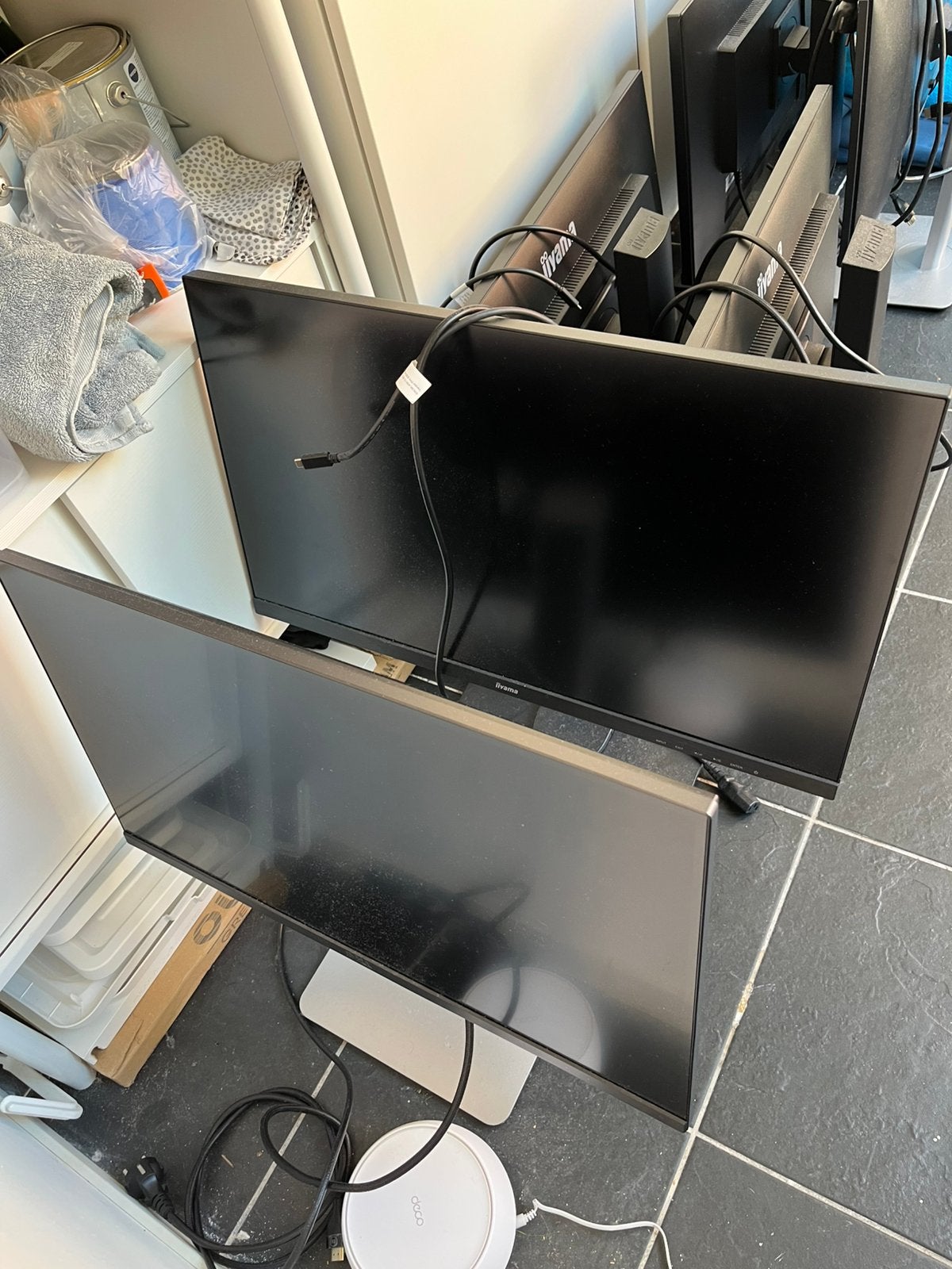 6 Monitoren – 4x iiyama 27” + 2x Dell 25” –Zo goed als nieuw, Computers en Software, Monitoren, HDMI, In hoogte verstelbaar, Zo goed als nieuw