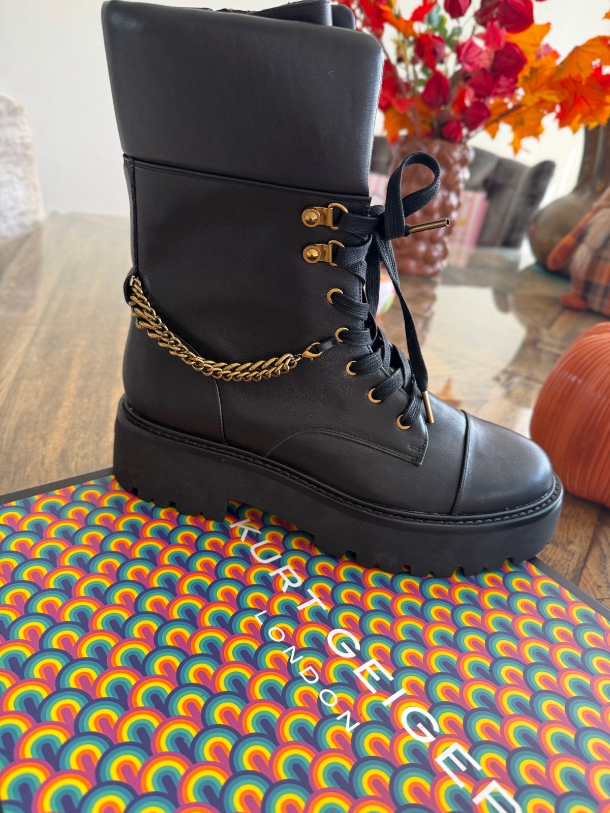 Kurt Geiger London Biker Boots met Ketting - Nieuw, Kleding | Dames, Verzenden, Zwart, Lage of Enkellaarzen, Nieuw