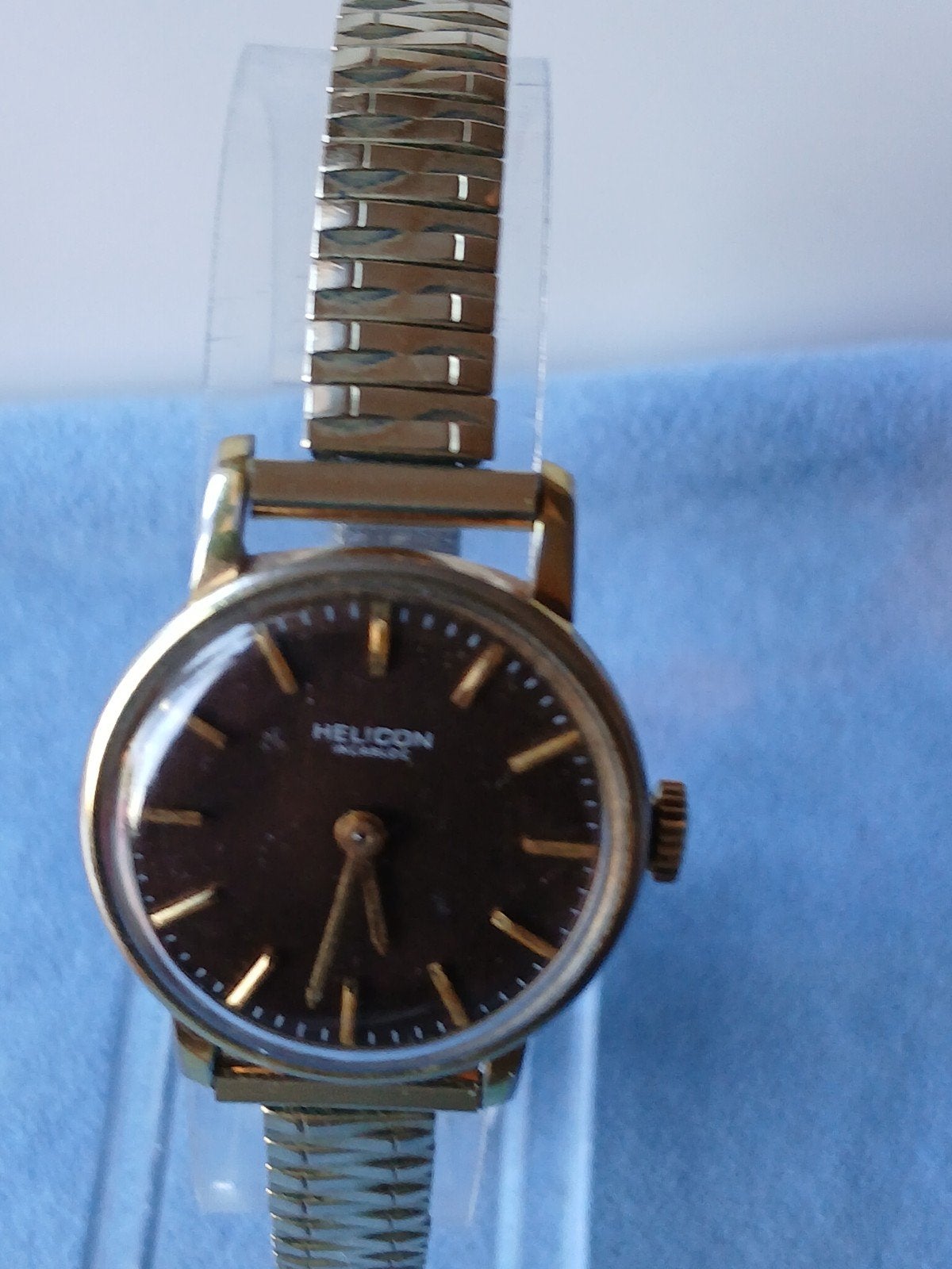 Vintage Helicon Double Opwinder Jaren '60 met Flexibele Band, Overige merken, Overige materialen, Met bandje, Polshorloge