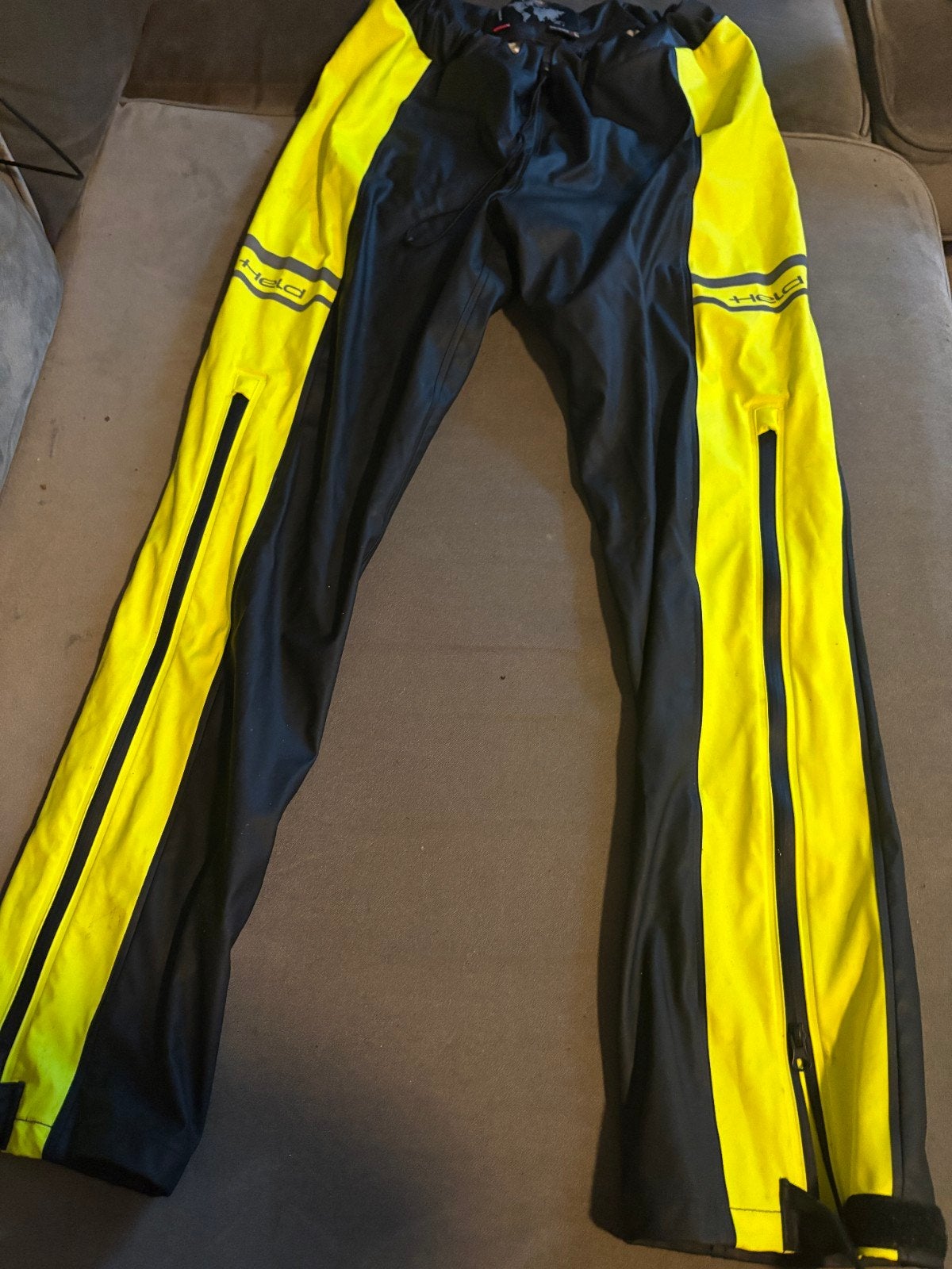 Held Stretch Regenbroek Maat M - Zwart/Neon Geel, Motoren, Held, Heren, Ophalen of Verzenden, Broek | textiel