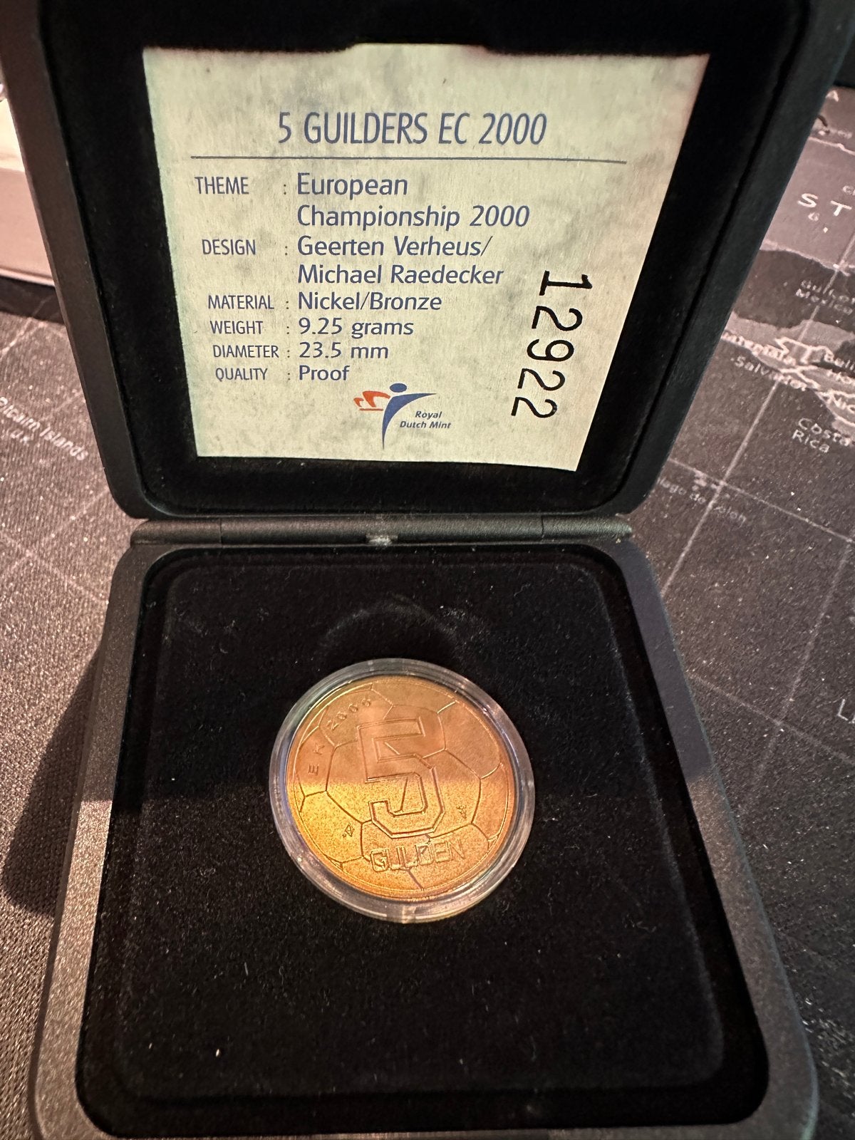 5 Gulden EK 2000 munt in cassette - Koningin Beatrix, Ophalen, Koningin Beatrix, 5 gulden, Losse munt