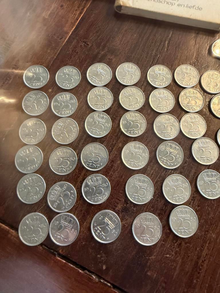 40 muntjes 25 cent 1980, Postzegels en Munten, Munten | Nederland, Ophalen of Verzenden, Koningin Juliana, 25 cent, Setje