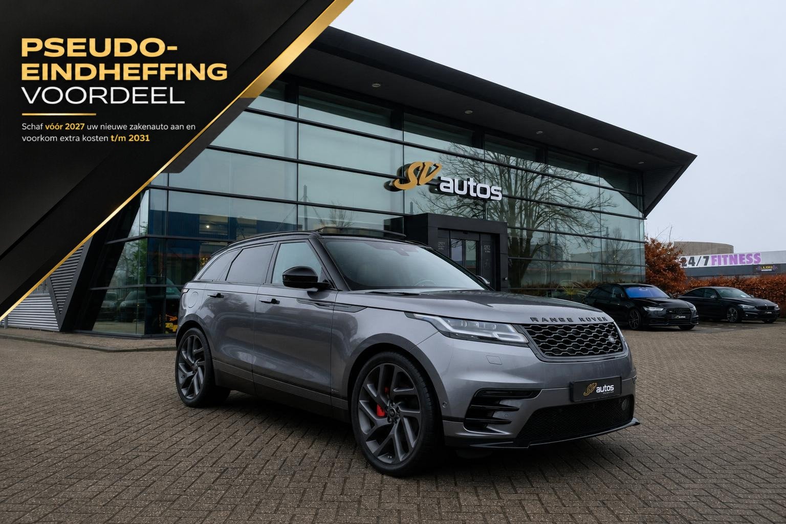 Land Rover Range Rover Velar D300 V6 300pk R-dynamic Grijs k, Auto's, Automaat, Stof, Zwart, 2993 cc