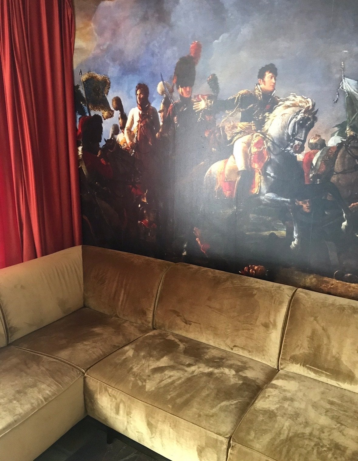 2 Velours Koraal Gordijnen - 260x220cm en 194x220cm, Ophalen, Fluweel, Oranje, Gebruikt