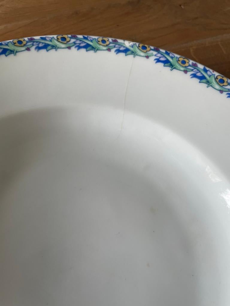 KPM Germany Diepe Borden met Blauw/Groen Bloemmotief, Ophalen