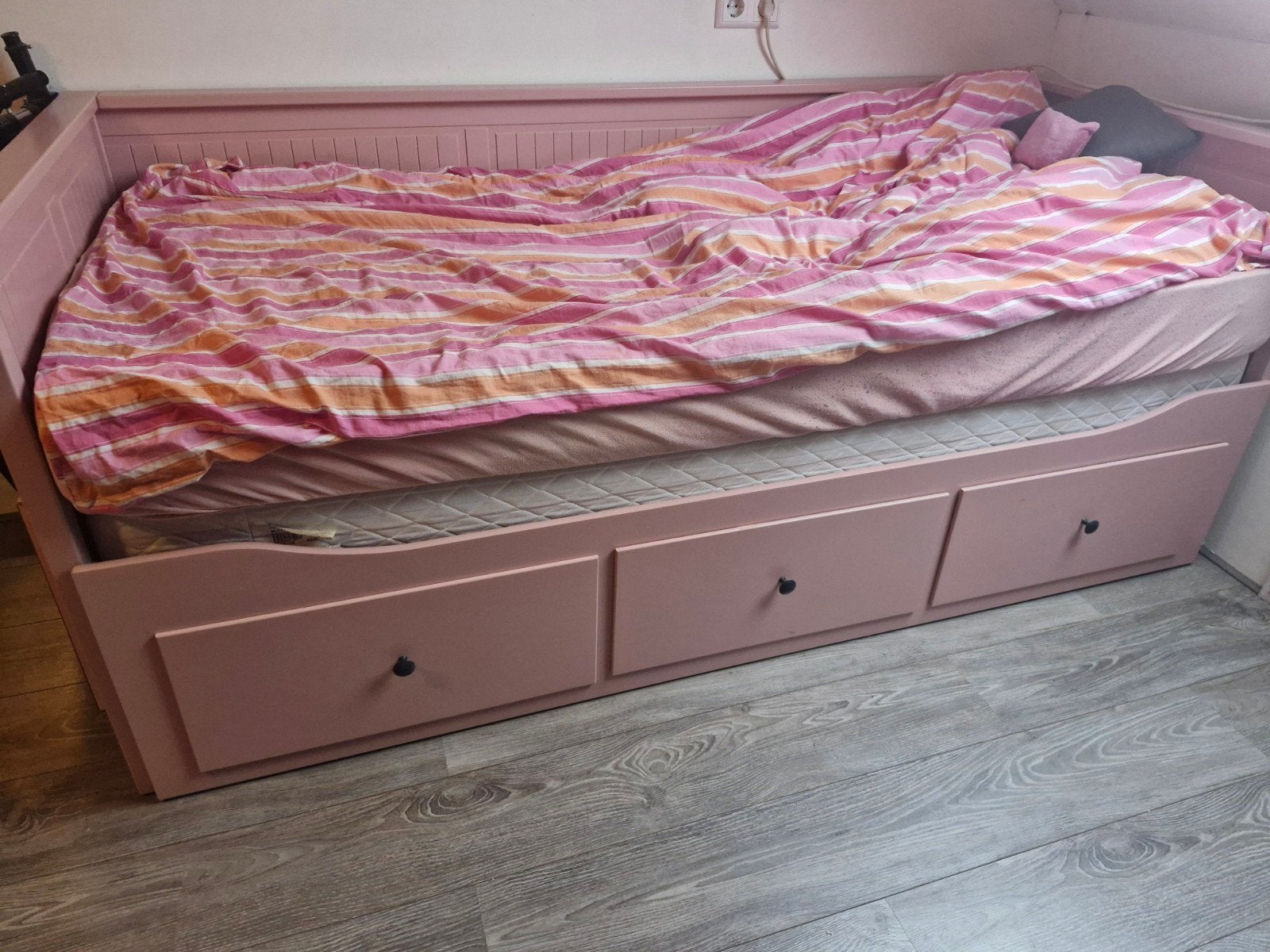 Hemnes bed Ikea roze, Ophalen, Kind/tiener, Overige kleuren, 210 cm