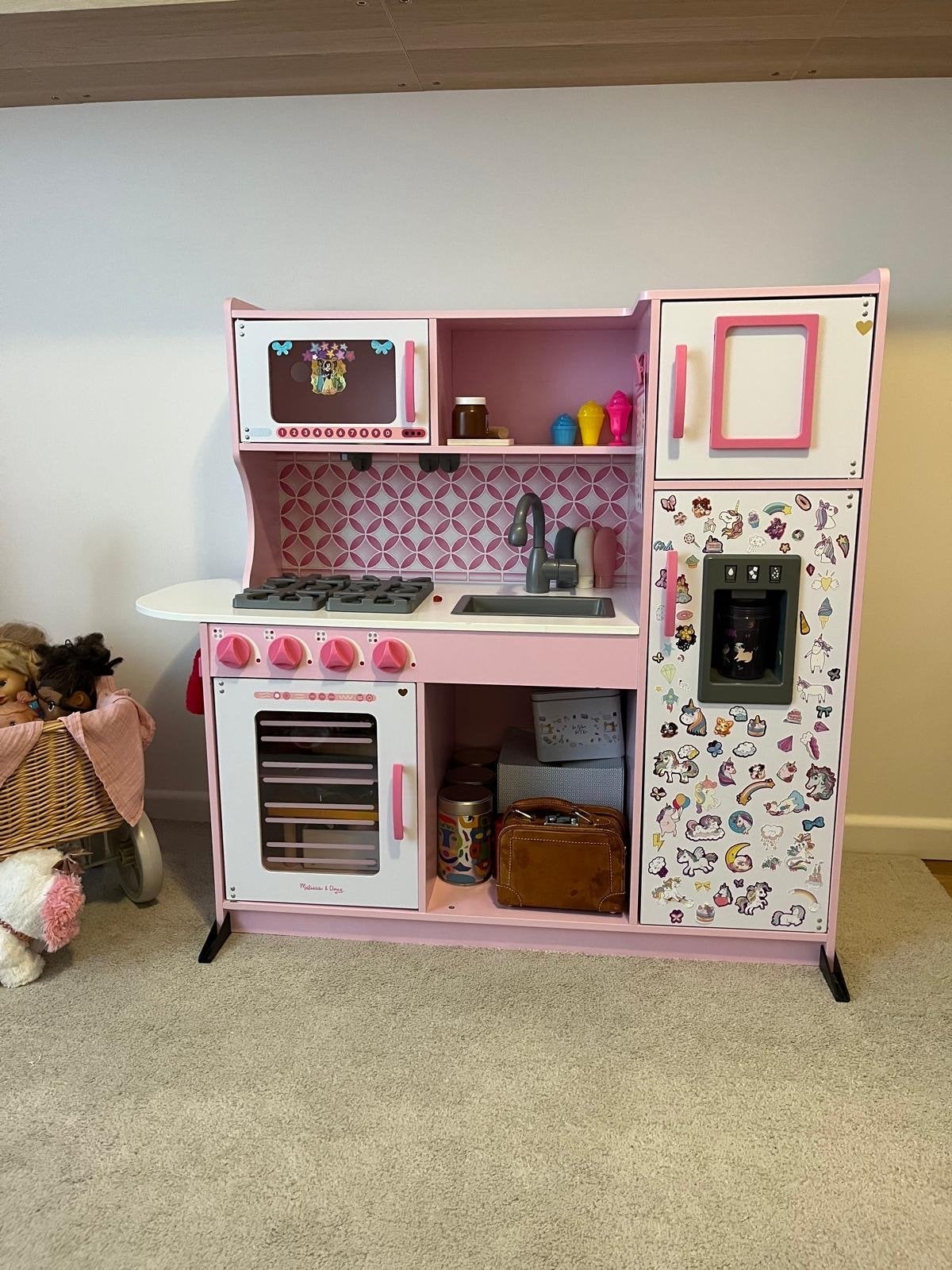 Compleet houten speelkeuken 120cm L met accessoires, Ophalen, Gebruikt, Hout, Speelkeuken