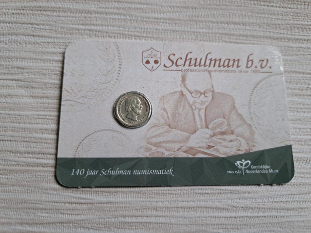 Coincard 140 jaar Schulman Numismatiek 1863, Postzegels en Munten, Munten | Nederland, Ophalen of Verzenden, Koning Willem III