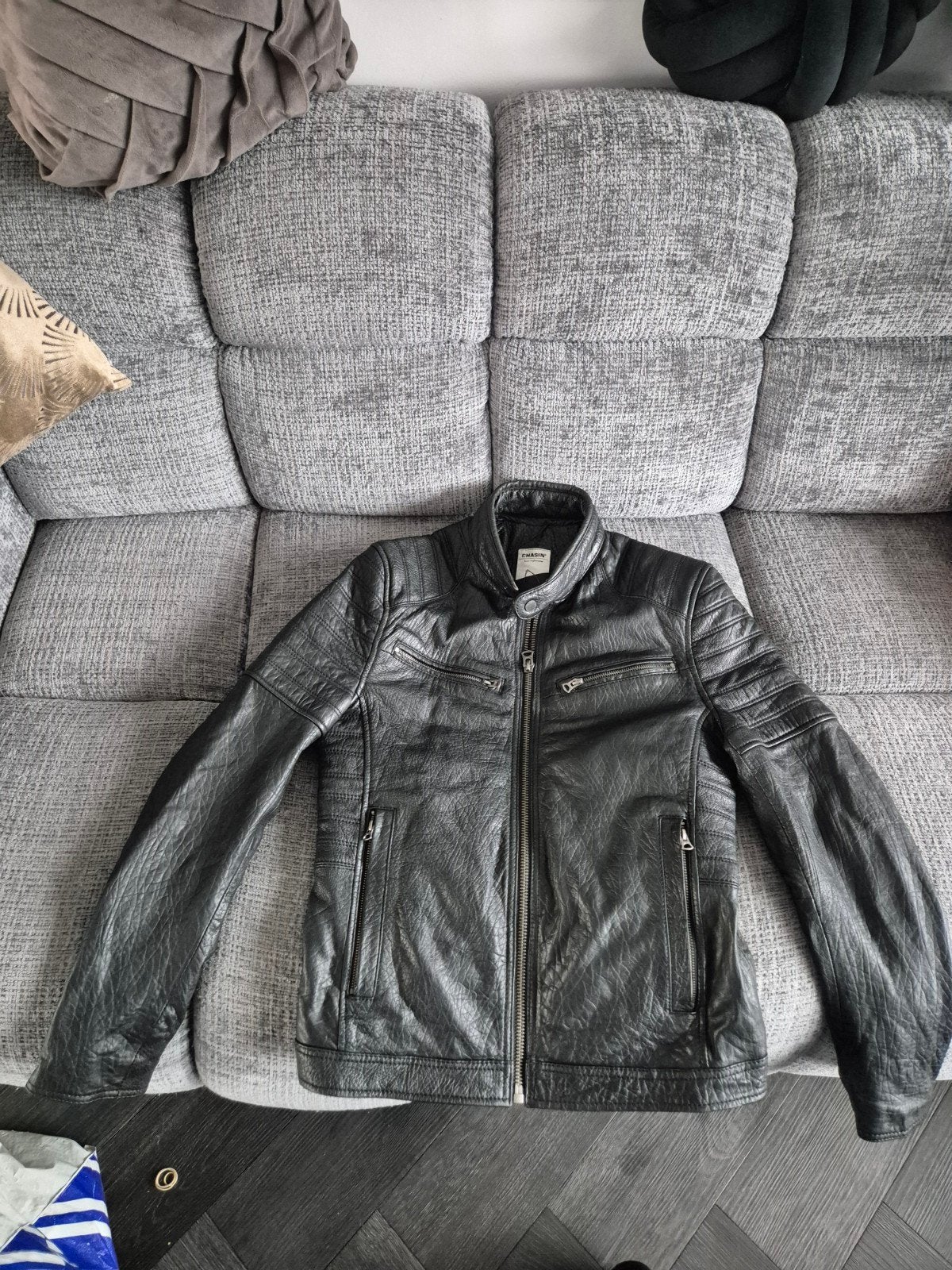 Chasin' Leren Jas voor Heren - Zwart, Kleding | Heren, Jassen | Zomer, Chasin', Zwart, Ophalen of Verzenden, Gedragen