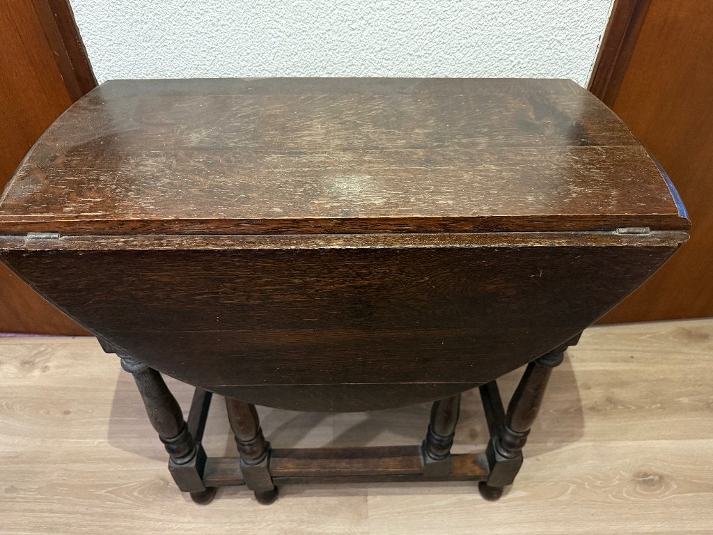 Antieke eikenhouten gateleg tafel, inklapbaar, Ophalen