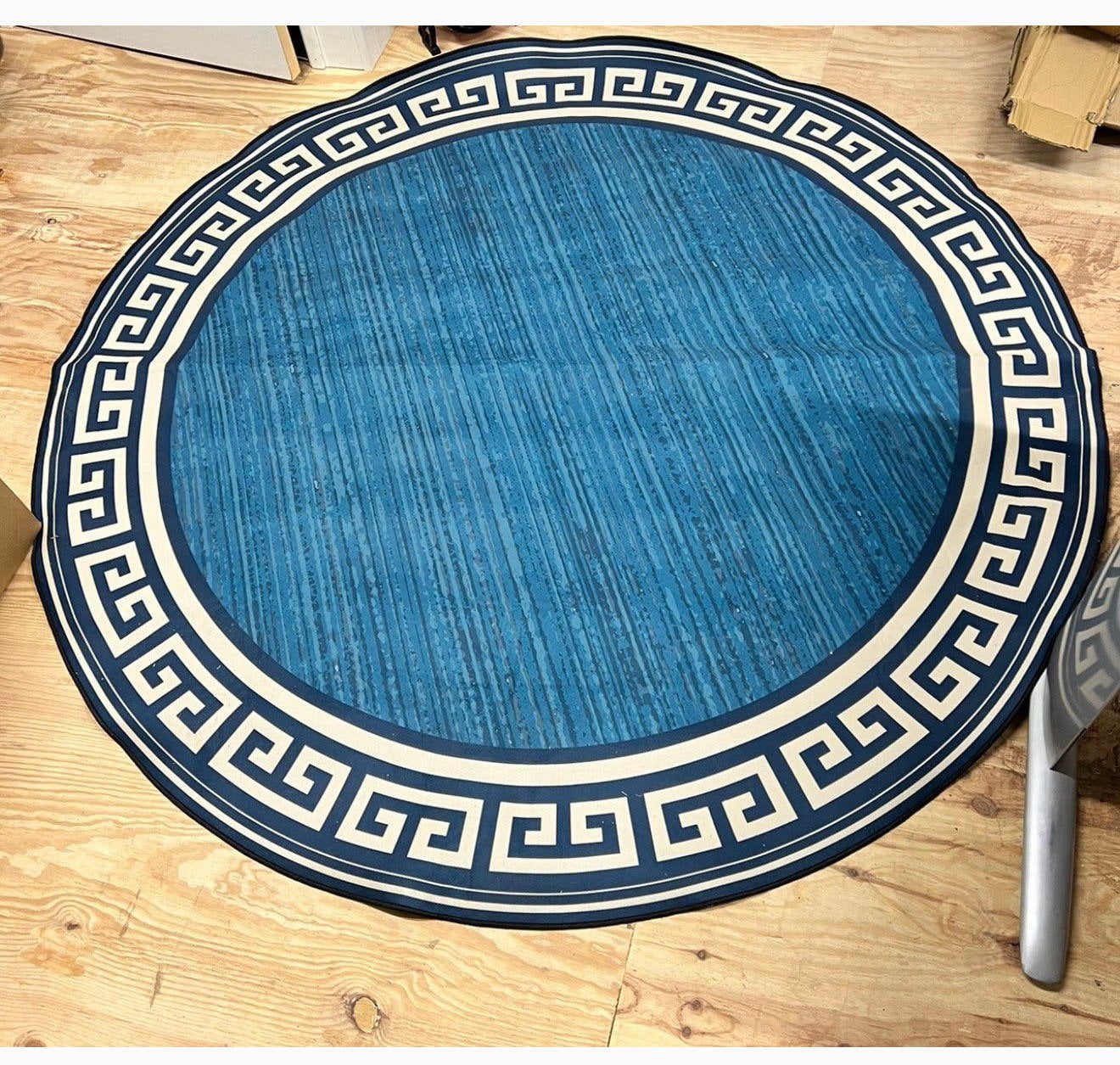 XL rond vloerkleed tapijt 200cm ronde cirkel Chinese stijl, P, Blauw, P, Ophalen of Verzenden