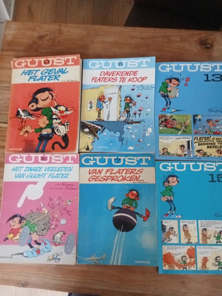 Guust Flater. 6 x, Ophalen of Verzenden, Zo goed als nieuw, Franquin, Meerdere stripboeken