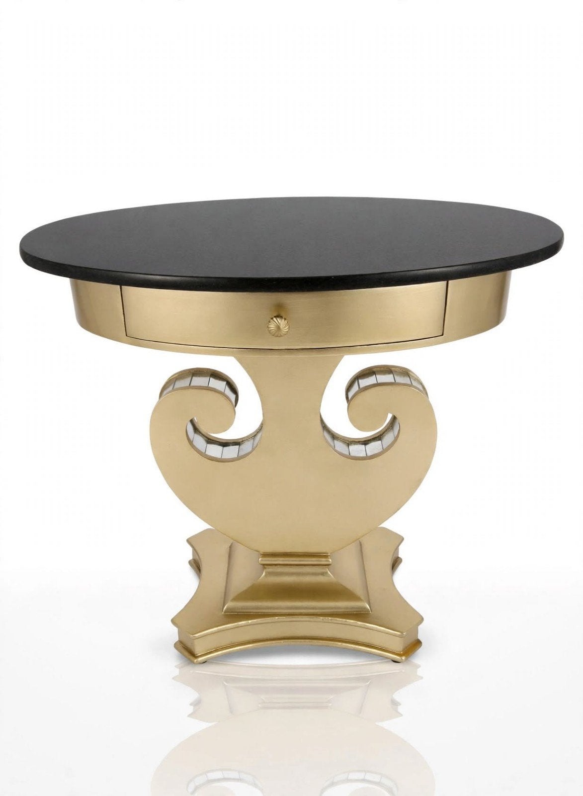 Luxe Ovale Bijzettafel - Zwart Marmer & Gouden Voet, Huis en Inrichting, Ophalen, Overige materialen, Minder dan 55 cm, Luxe, Glamour, Klassiek