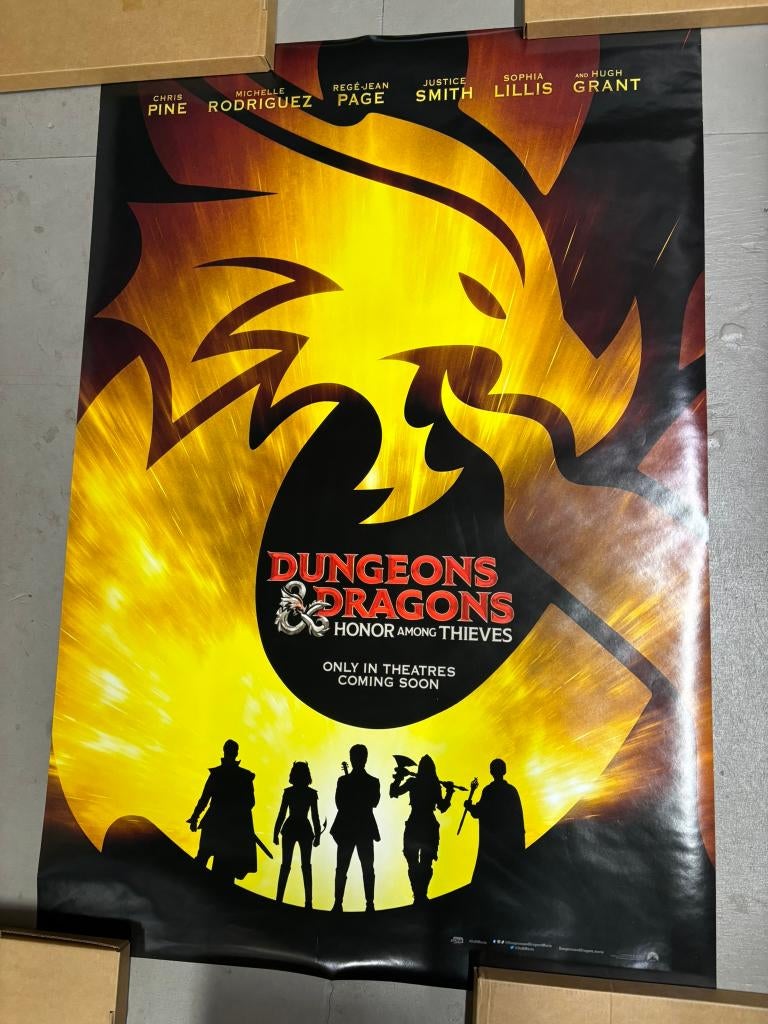 Dungeons & Dragons-Honor among thieves originele filmposter, Rechthoekig Staand, Ophalen of Verzenden, Zo goed als nieuw, A1 t/m A3