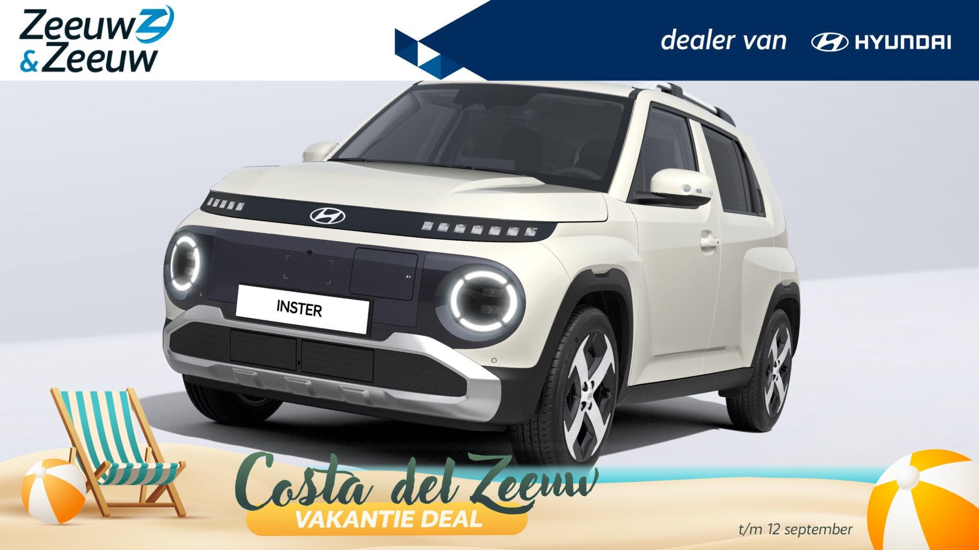 Hyundai Inster 49 kWh / Evolve + W&T | 0,99% RENTE MOGELIJK, Automaat, 12 maanden, Stof, Zwart