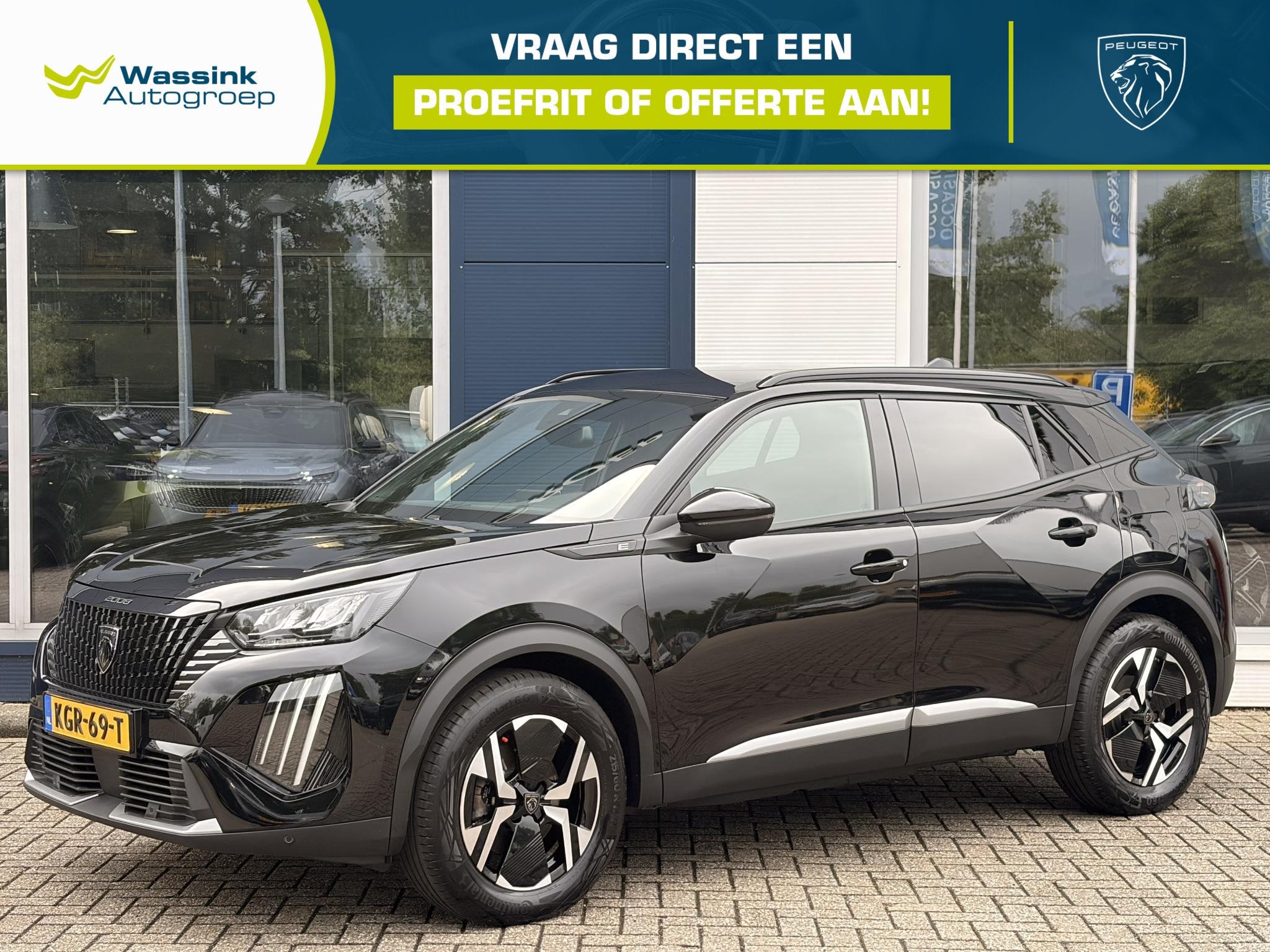Peugeot e-2008 EV Allure 50 kWh SOH 100% | Parkeersensoren |, Gebruikt, Zwart, 1523 kg, 315 min