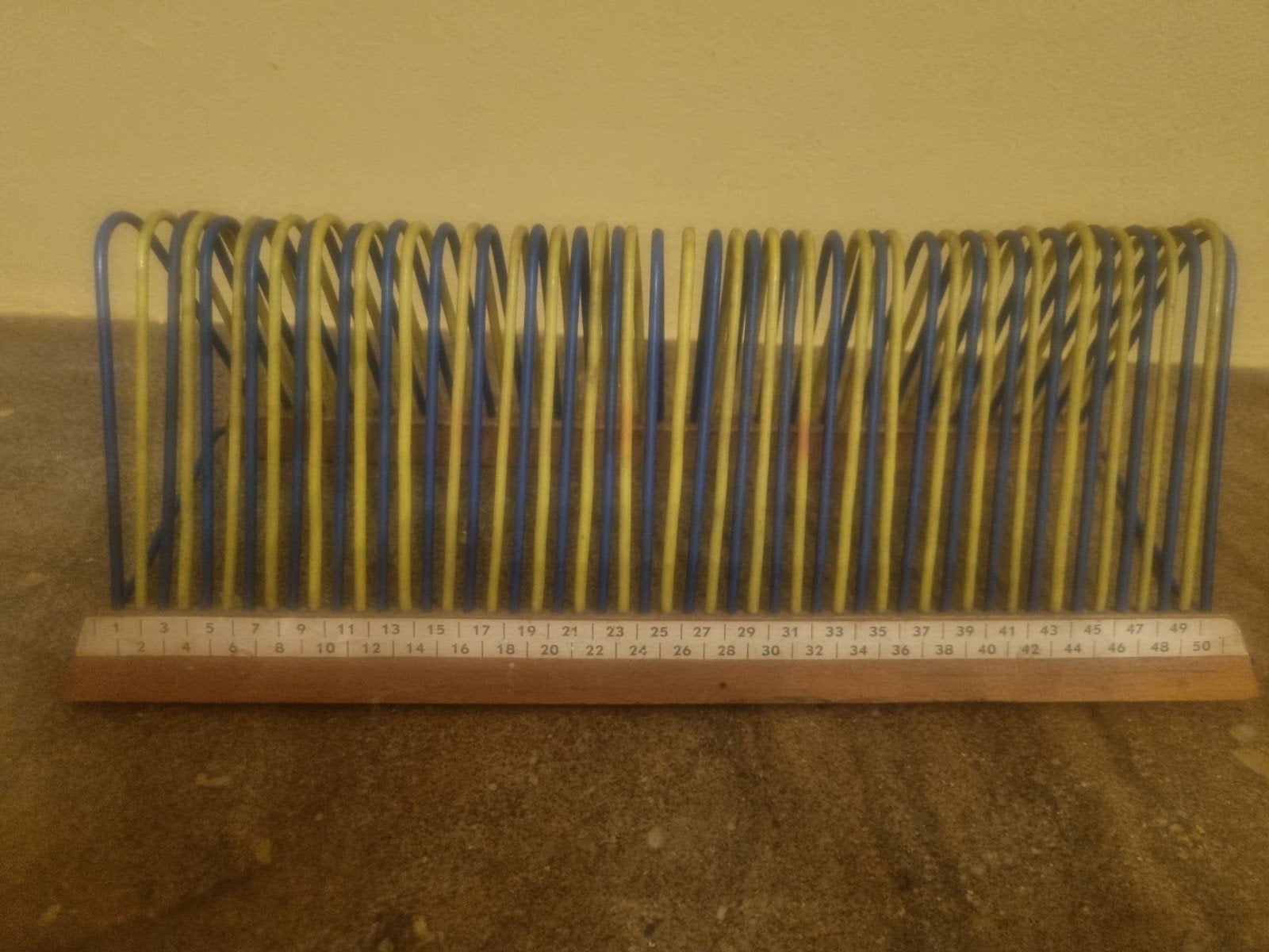 Vintage single rek voor 50 singles - blauw/geel, Ophalen of Verzenden