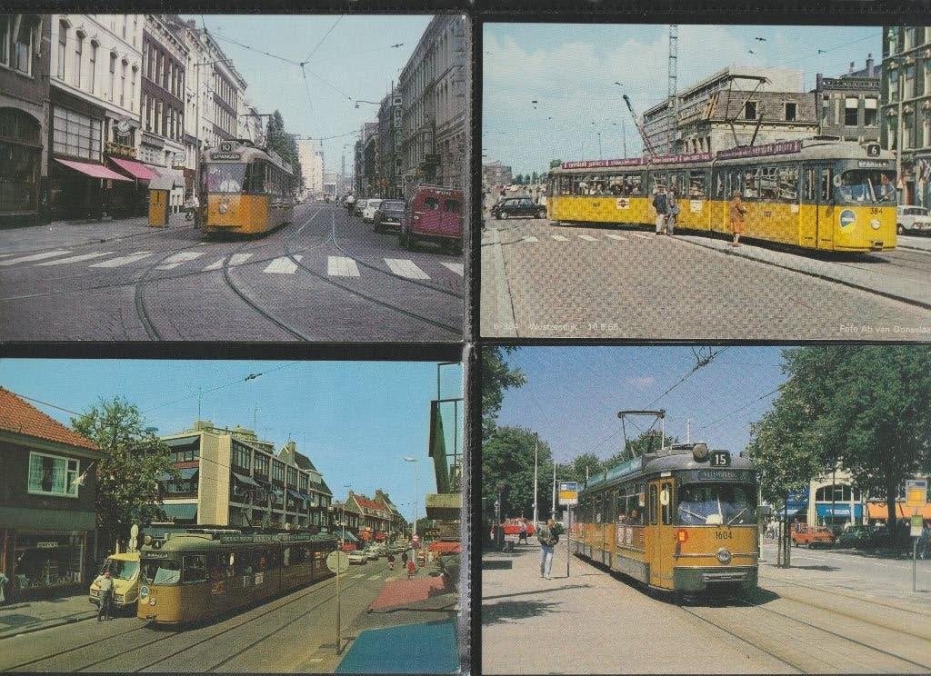ROTTERDAM ELEKTRSICHE TRAM PARTIJ 34 GROTE KLEUREN KAARTEN, Ophalen of Verzenden, 1980 tot heden, Ongelopen, Zuid-Holland