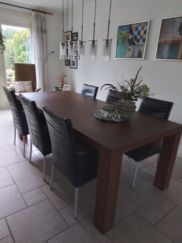 Eiken Eetkamertafel, Huis en Inrichting, Tafels | Eettafels, Ophalen, Gebruikt, Eikenhout, 200 cm of meer
