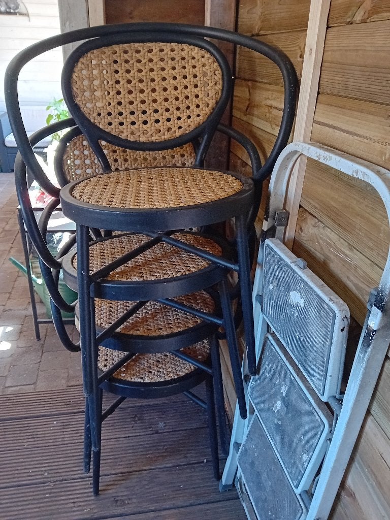 4 terras stoelen van merk Satelliet, Tuin en Terras, Tuinstoelen, Ophalen, Gebruikt, Overige materialen