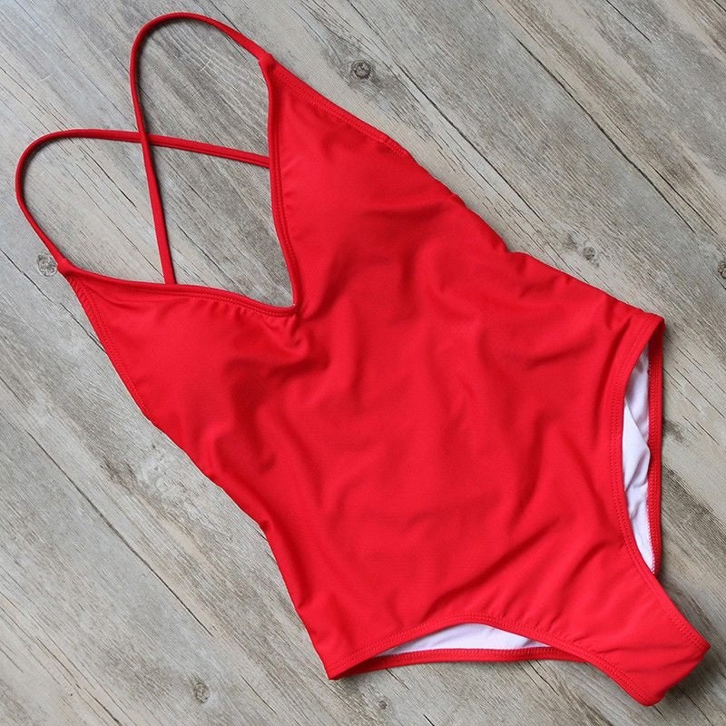 Rood push-up badpak (sexy monokini push up dames vrouwen), Verzenden, Nieuw, Rood, Badpak