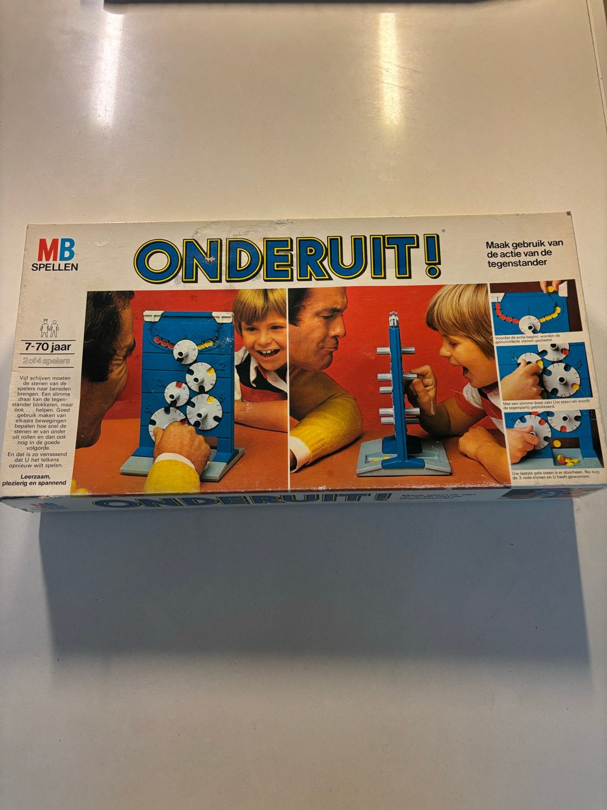 MB Spellen Onderuit! Vintage Gezelschapsspel, Een of twee spelers, Ophalen of Verzenden, Gebruikt