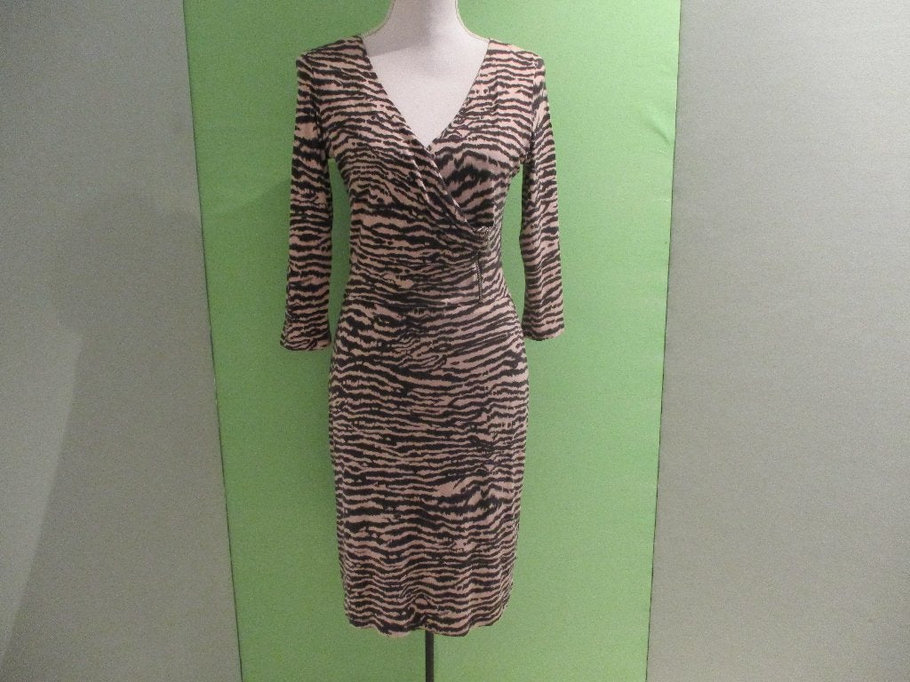 Anna jurk maat S, Beige, Zo goed als nieuw, Maat 36 (S), Onder de knie