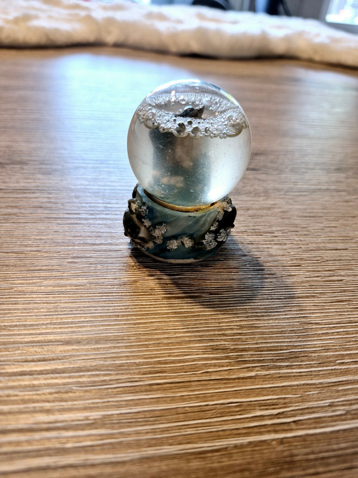 Schattige sneeuwbol met dolfijn, Ophalen of Verzenden, Gebruikt, Blauw, Glas