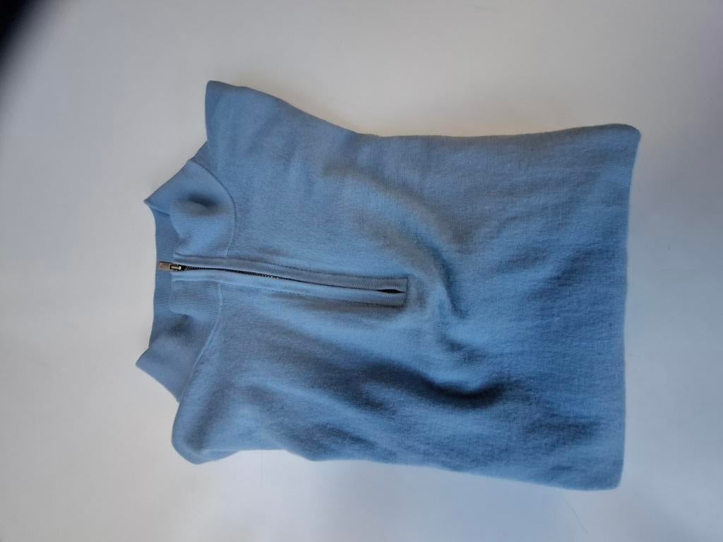 Merino Turtle Zip | Lichtblauwe | Extrafine merino wol, Gold Gentiluomo, Ophalen of Verzenden, Gedragen, Maat 48/50 (M)