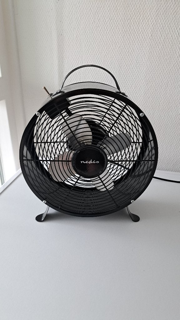 Ventilator retro (zwart) tafelmodel, Ophalen, Zo goed als nieuw, Tafelventilator